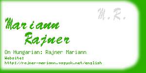 mariann rajner business card